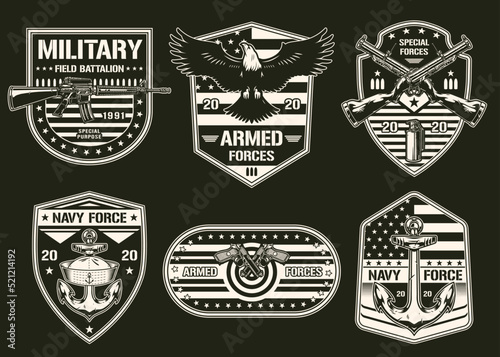 Army set sticker monochrome vintage