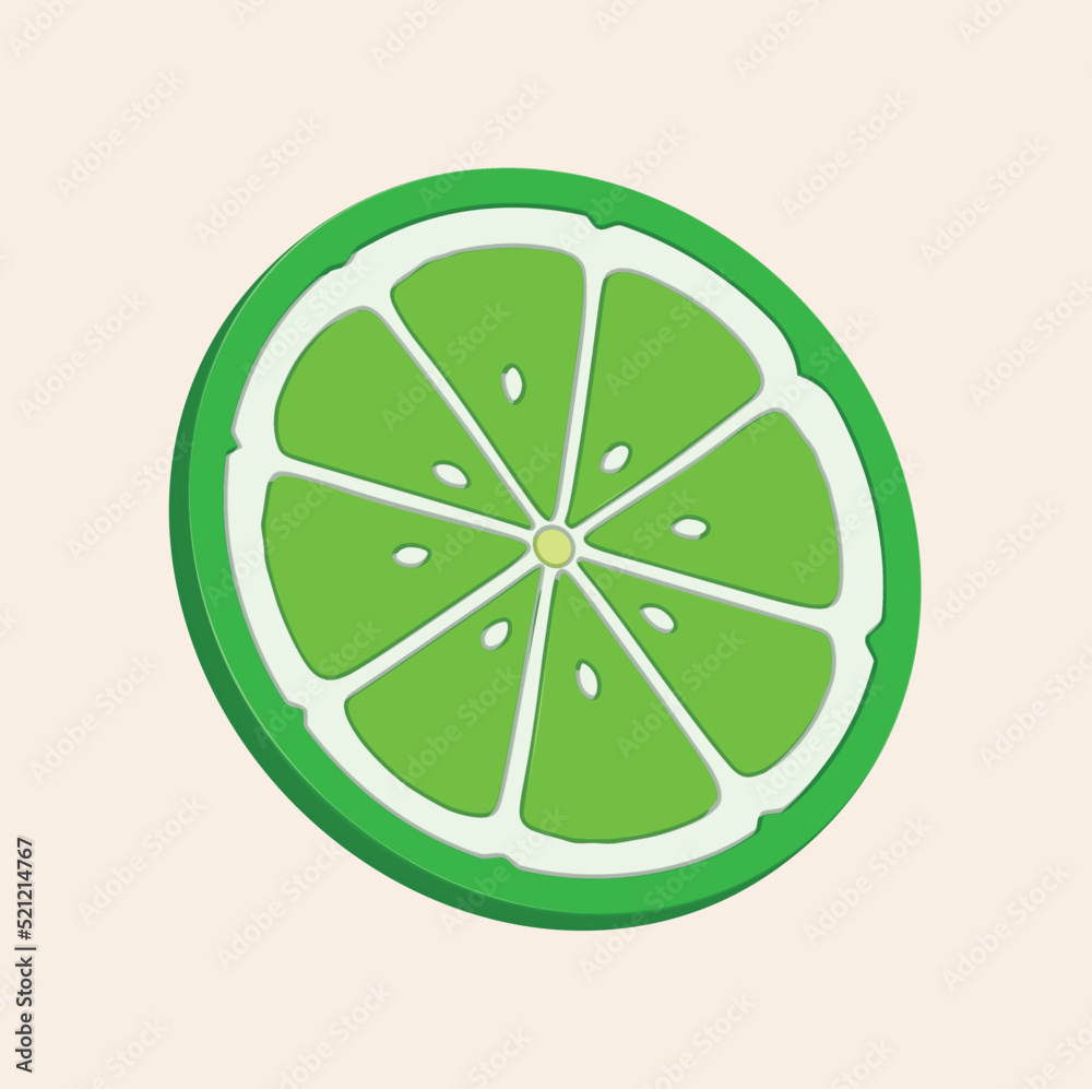 3D lime slice icon illustration, fruit theme for your decoration image 3D lime slice icon illustration, fruit theme for your decoration image