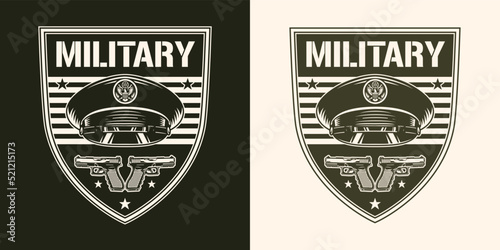 Military US element vintage monochrome