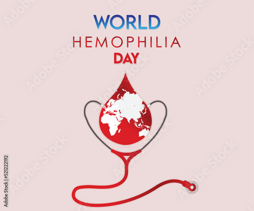 World blood and stethoscope design for World Hemophilia Day. world hemophilia day vector template for April 17th