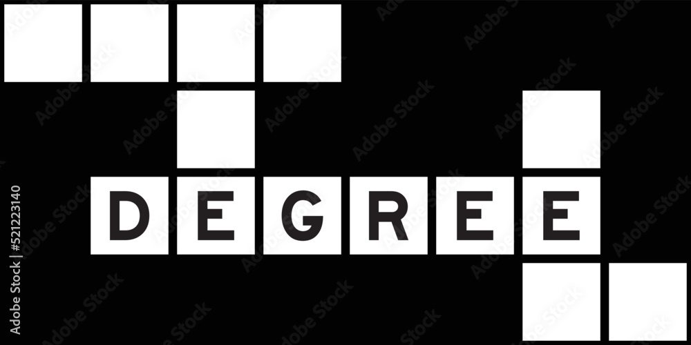 Alphabet letter in word degree on crossword puzzle background Stock Alphabet letter in word degree on crossword puzzle background Stock