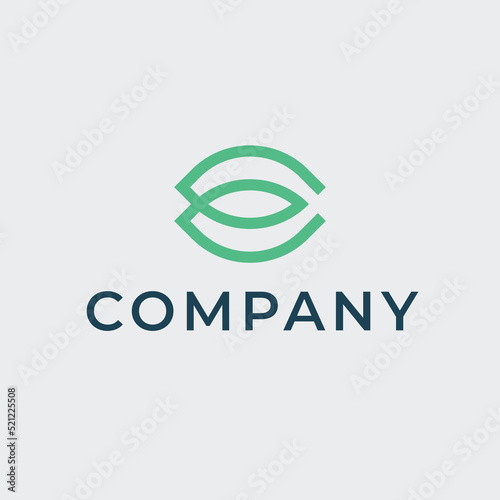 Modern logo with a Company word in the middle isolated on a white background