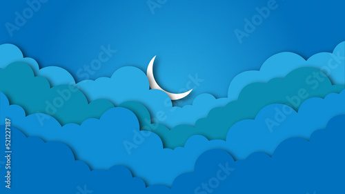 The cloud moon vector art