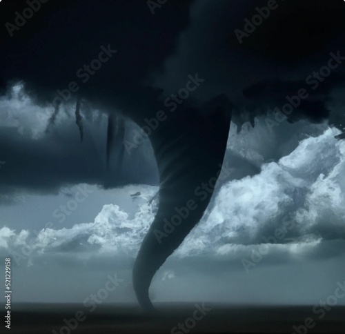 Photography Illustration of a tornado against the clouds