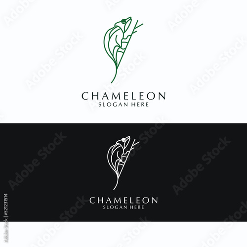 Chameleon logo design icon template