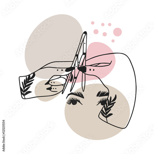 Eyebrow correction, microblading, permanent makeup, work process, doodle