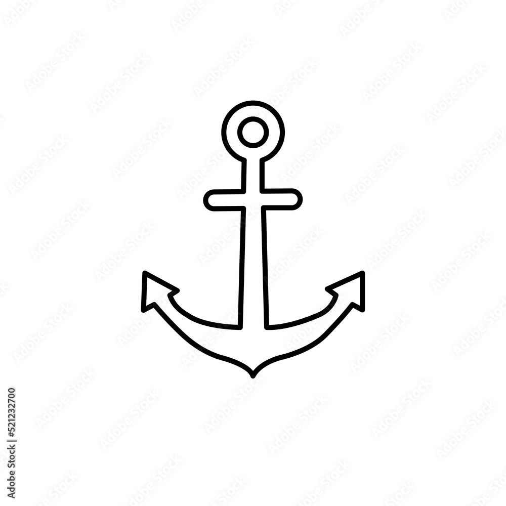 Anchor, Port Thin Line Icon Vector Illustration Logo Template. Suitable For Many Purposes. Anchor, Port Thin Line Icon Vector Illustration Logo Template. Suitable For Many Purposes.