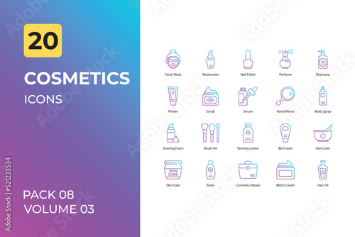 cosmetics icons collection. Set contains such Icons as face powder, tooth paste, and more