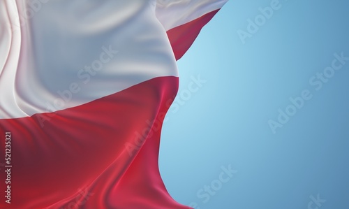 Abstract Poland Flag 3D Render (3D Artwork)