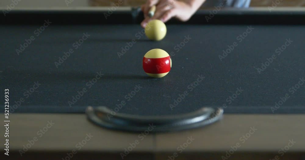 Profile Pool Ball Hit into Pocket 4k 60fp