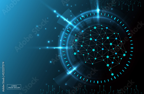 Modern and futuristic Artificial intelligence design background vector