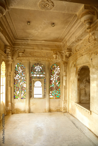 Beautiful jali windows inside of the city palace in Udaipur © Jaydeep