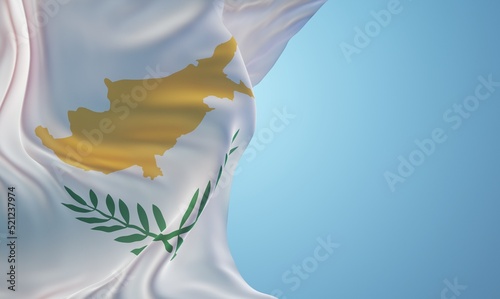 Abstract Cyprus Flag 3D Render (3D Artwork) photo