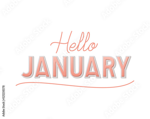 illustration of hello january