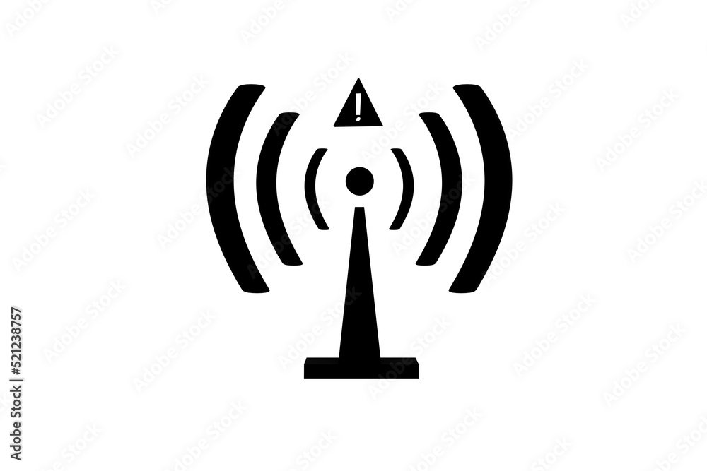 3D wifi sign symbol black white background isolated 3D wifi sign symbol black white background isolated