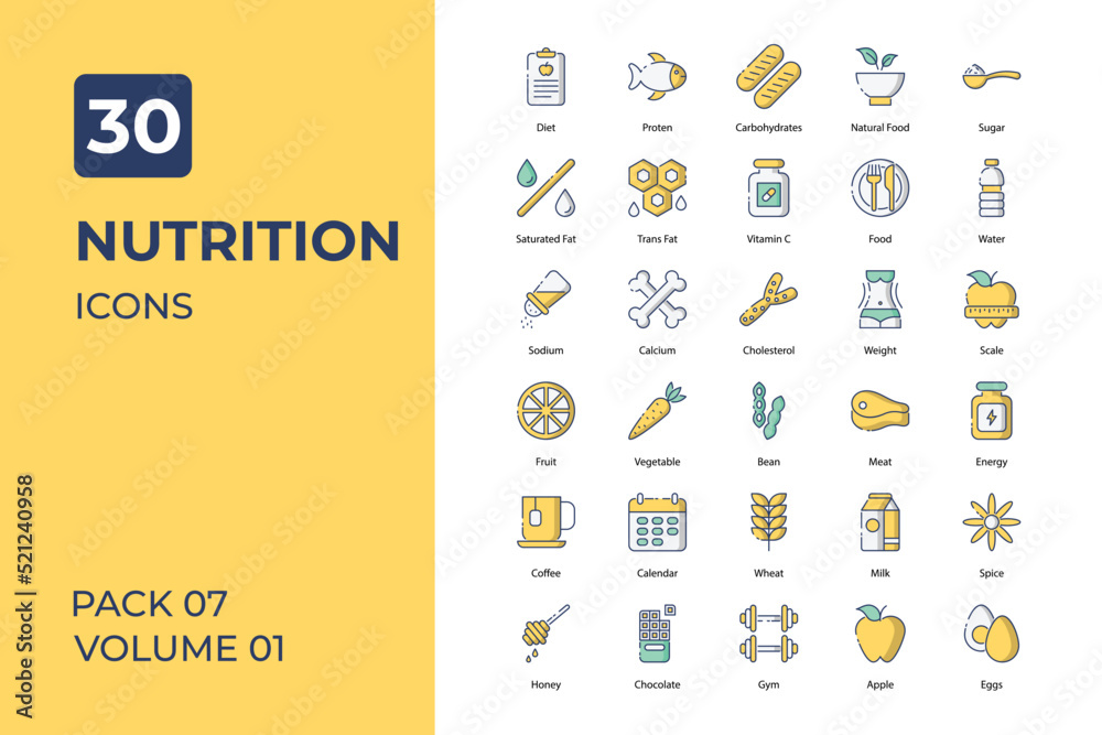 Nutrition icons collection. Set contains such Icons as healthy food, apple, honey, and more Nutrition icons collection. Set contains such Icons as healthy food, apple, honey, and more