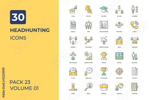 Headhunting icons collection. Set contains such Icons as business, business trade, and more