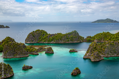 Piaynemo Lagoon, Fam Archipelago, North Raja Ampat, one of the most beautiful and pristine lagoon in West Papua, Indonesia.