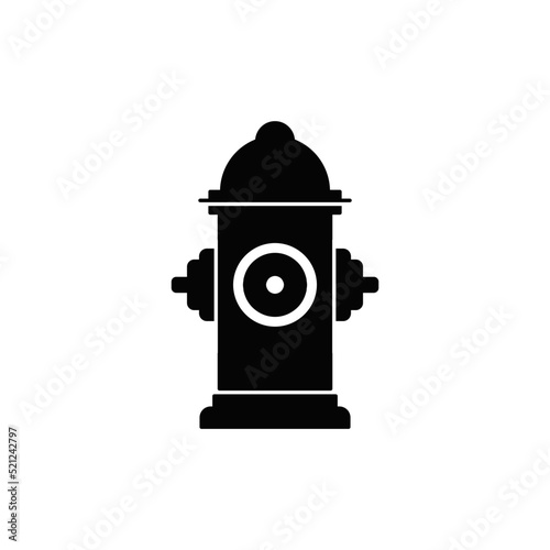 hydrant icon in black flat glyph, filled style isolated on white background