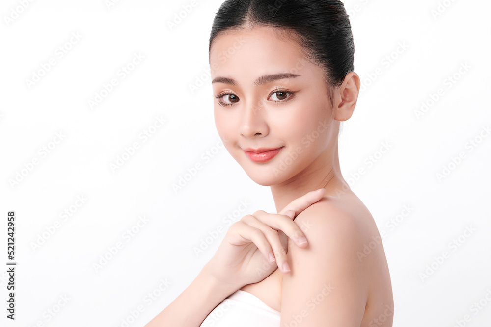 Beautiful young asian woman with clean fresh skin on white background, Face care, Facial treatment, Cosmetology, beauty and spa, Asian women portrait. Beautiful young asian woman with clean fresh skin on white background, Face care, Facial treatment, Cosmetology, beauty and spa, Asian women portrait.