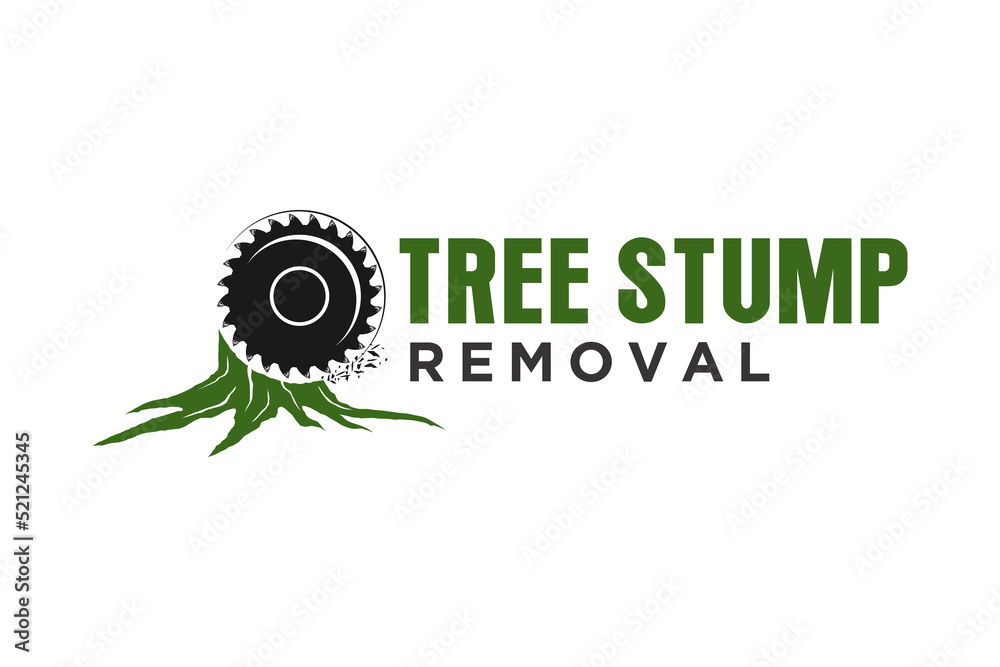 Fototapeta premium Stump grinding and removal logo design vector icon symbol