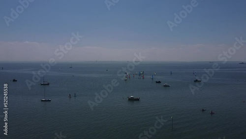 Rising drone shot at Thorpe Bay photo