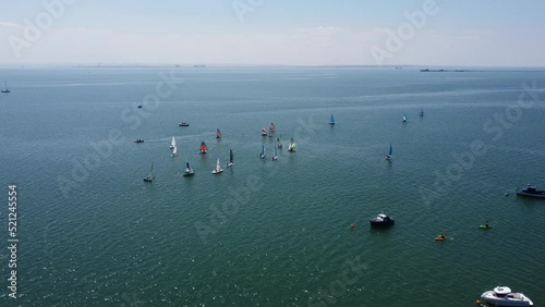 Rising drone shot at Thorpe Bay photo