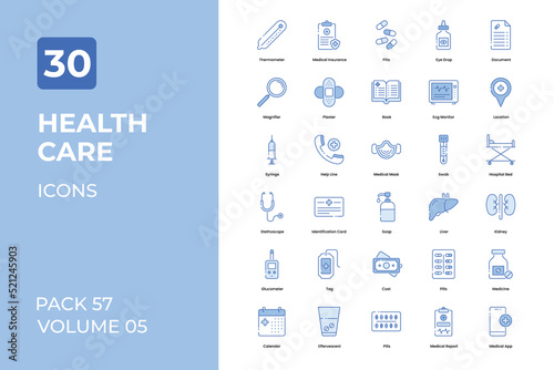 health care icons collection. Set contains such Icons as bandge, hospital, medical, and more