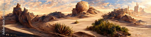 Artistic concept painting of a devastated land by climate change, background illustration.