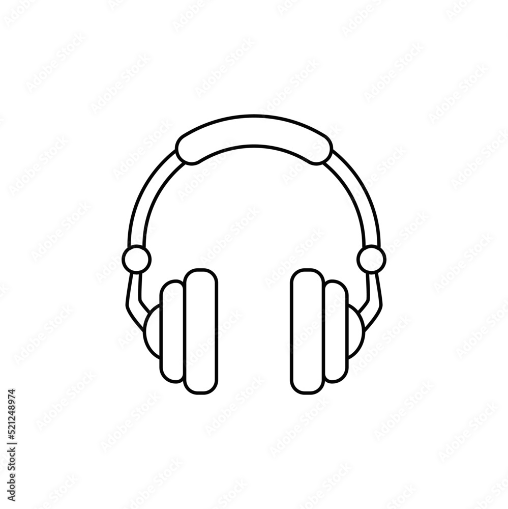 headphones icon in line style icon, isolated on white background headphones icon in line style icon, isolated on white background