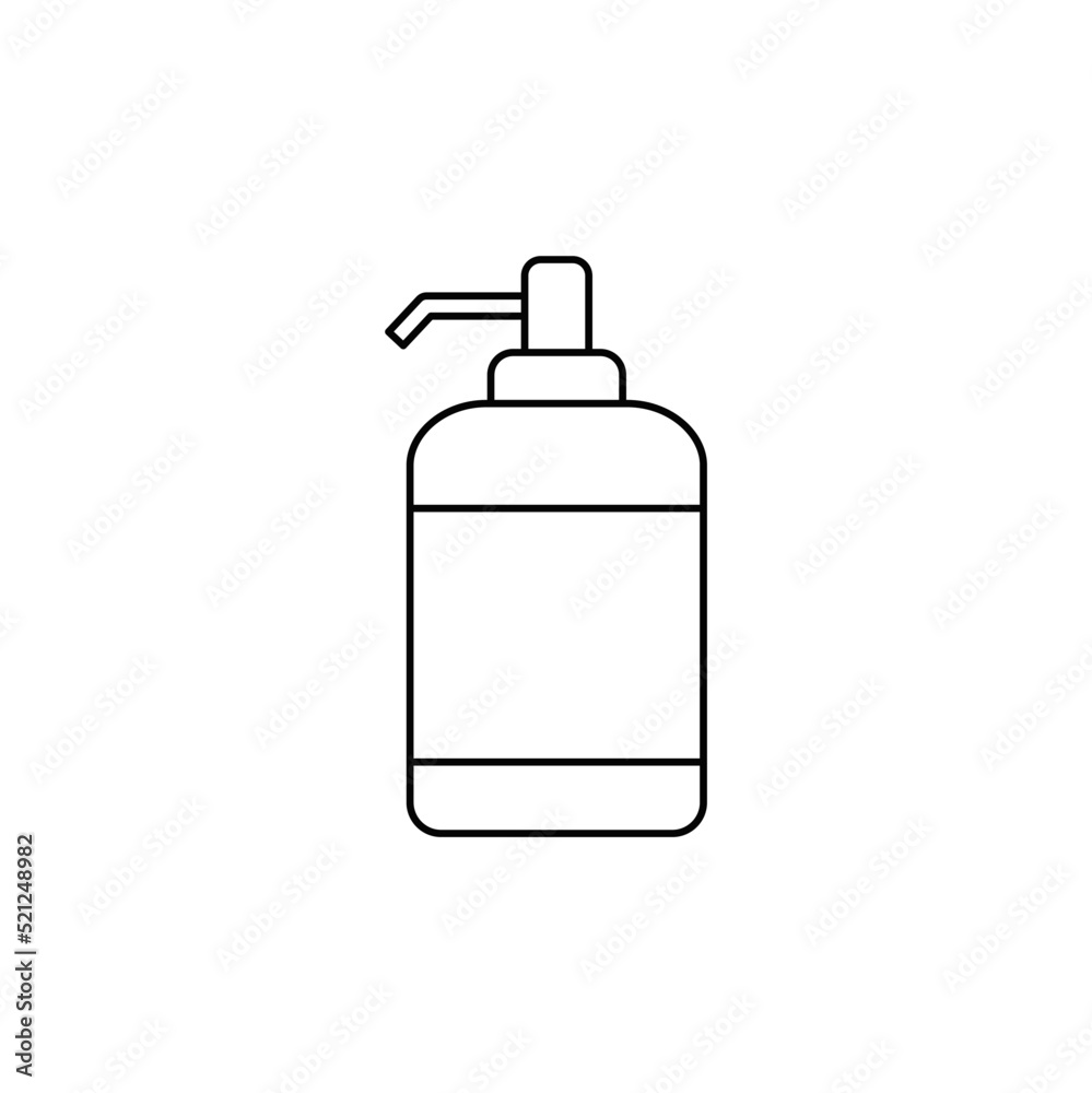 Liquid hand soap icon in line style icon, isolated on white background Liquid hand soap icon in line style icon, isolated on white background
