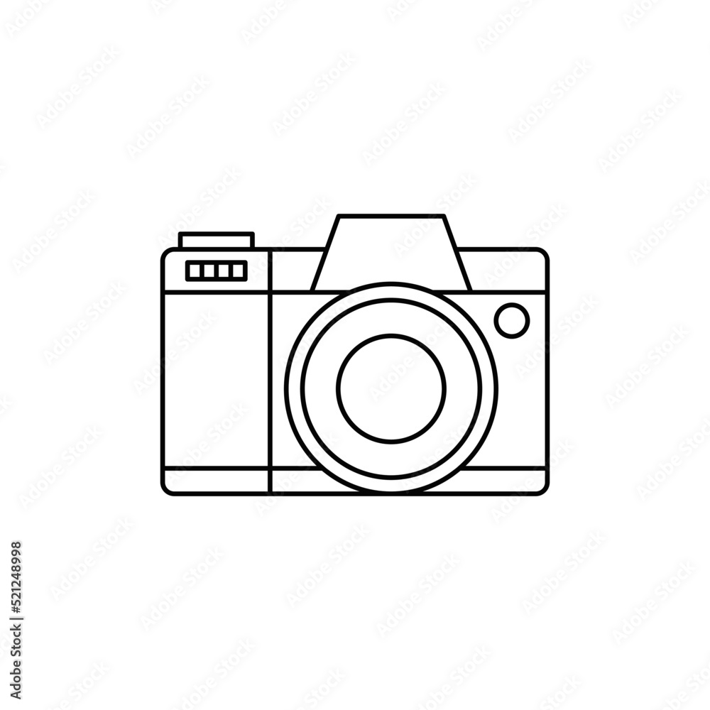 Camera photography icon in line style icon, isolated on white background Camera photography icon in line style icon, isolated on white background