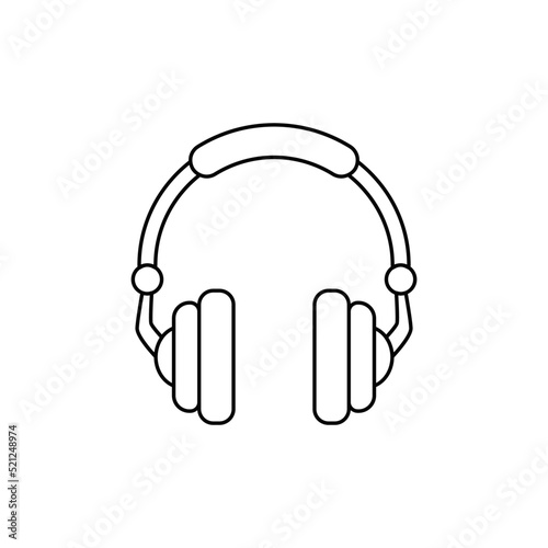 headphones icon in line style icon, isolated on white background