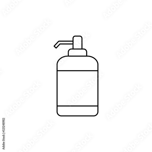 Liquid hand soap icon in line style icon, isolated on white background