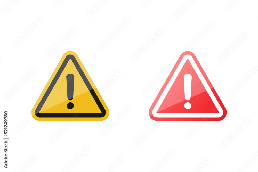 Warning icon sign vector design on white background Warning icon sign vector design on white background