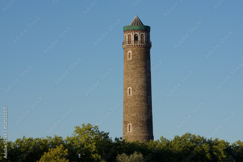 Lead tower in Coueron. Estuary of the Loire river, France. 