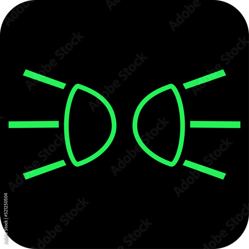 Car position green lamp sign vector
