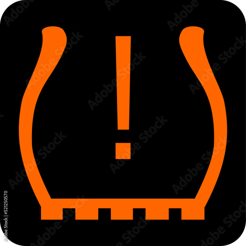 Car tire pressure warning system sign vector
