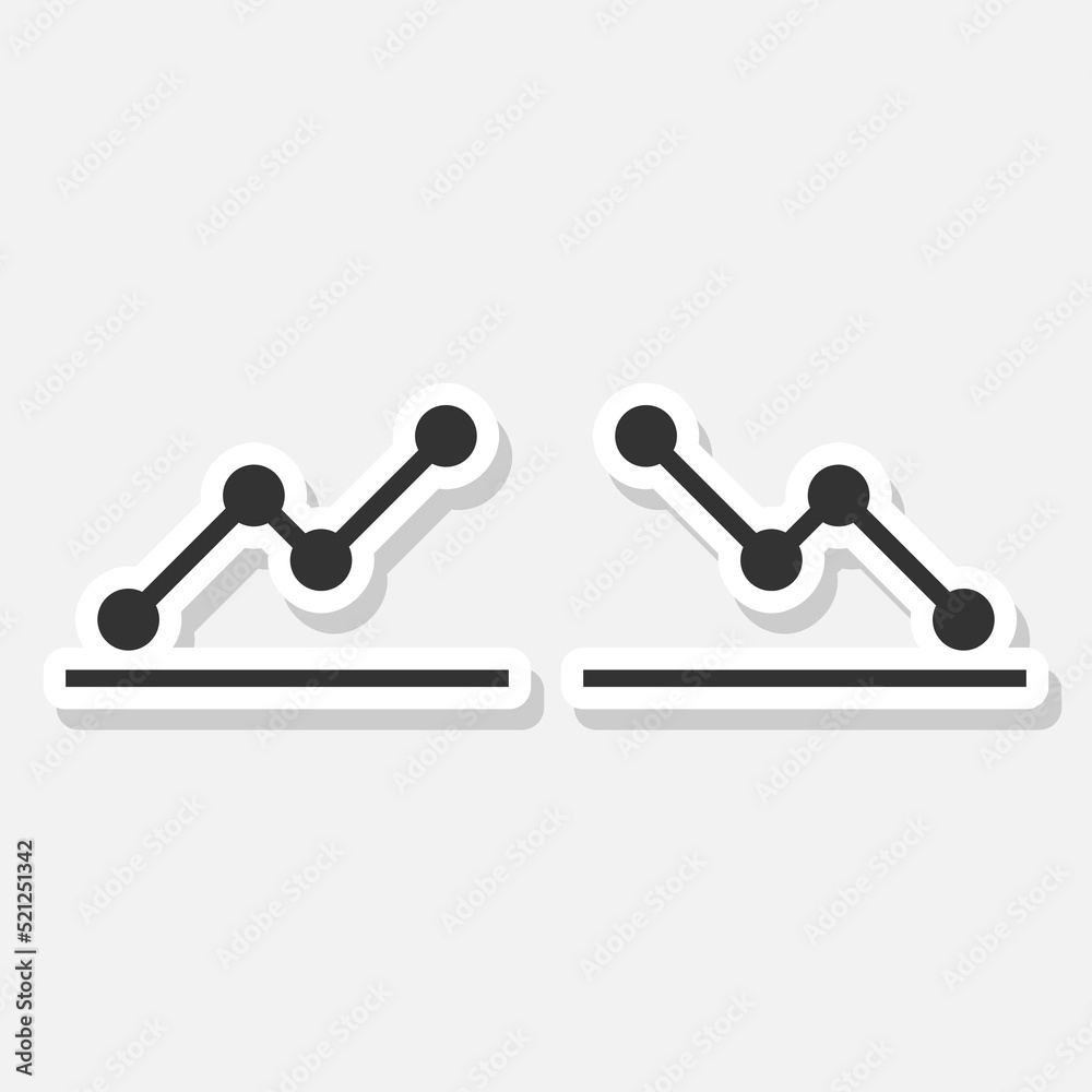 Financial arrows up and down sticker icon Financial arrows up and down sticker icon