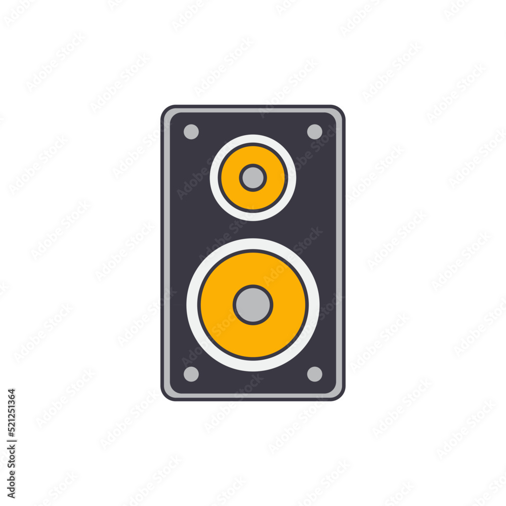 Sound speaker icon in color, isolated on white background Sound speaker icon in color, isolated on white background