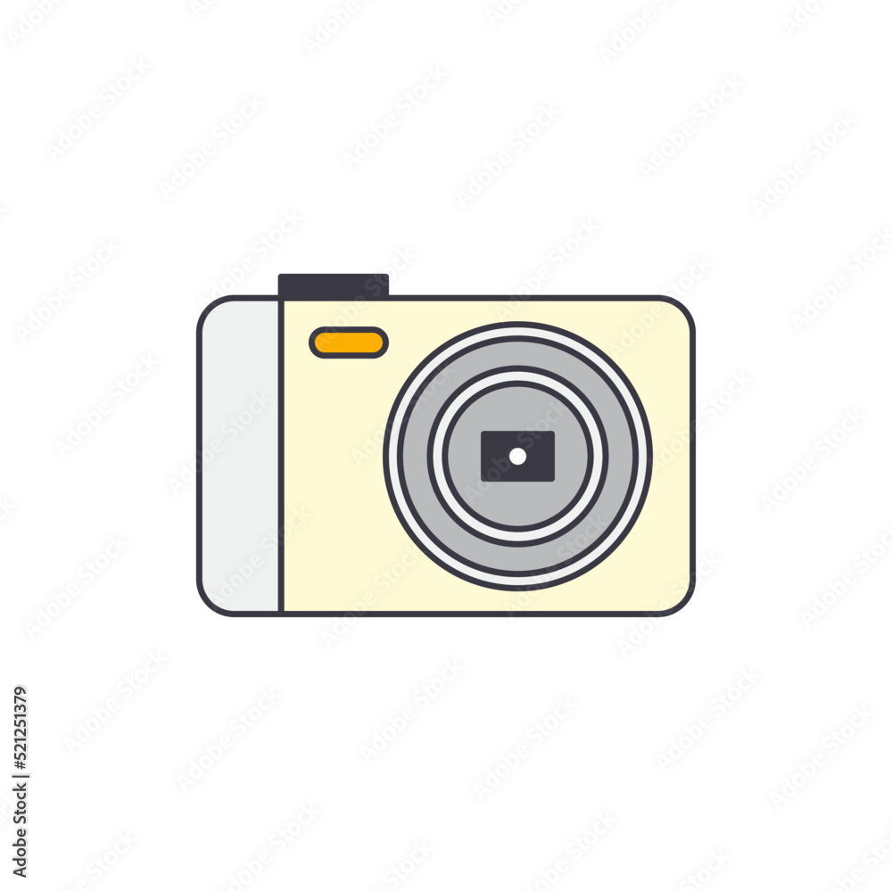 Compact pocket camera icon in color, isolated on white background Compact pocket camera icon in color, isolated on white background