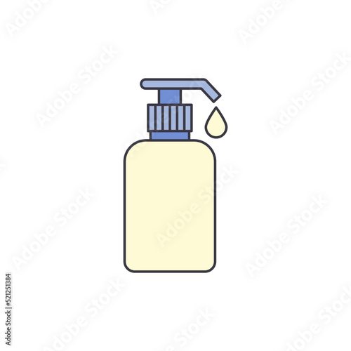 Liquid hand soap icon in color, isolated on white background 