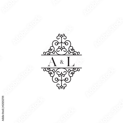 AL line wedding concept initial logo which is good for digital branding or print