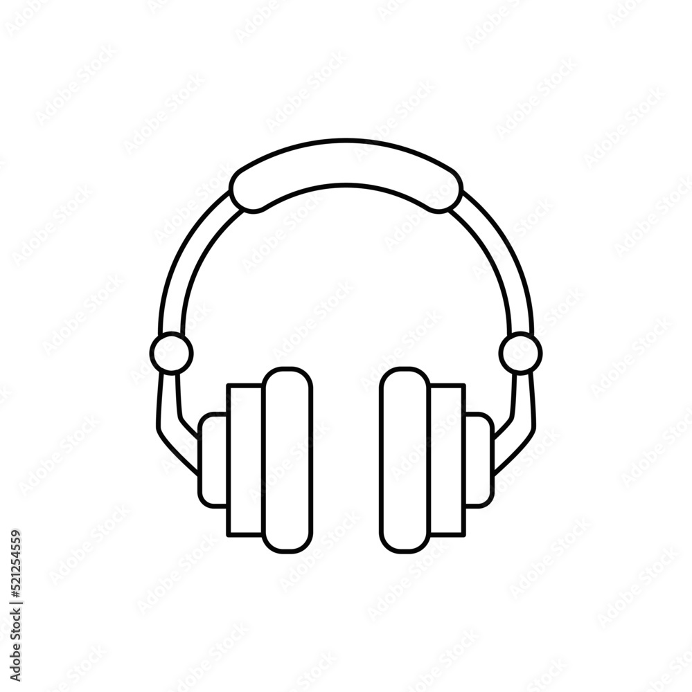 headphones icon in line style icon, isolated on white background headphones icon in line style icon, isolated on white background