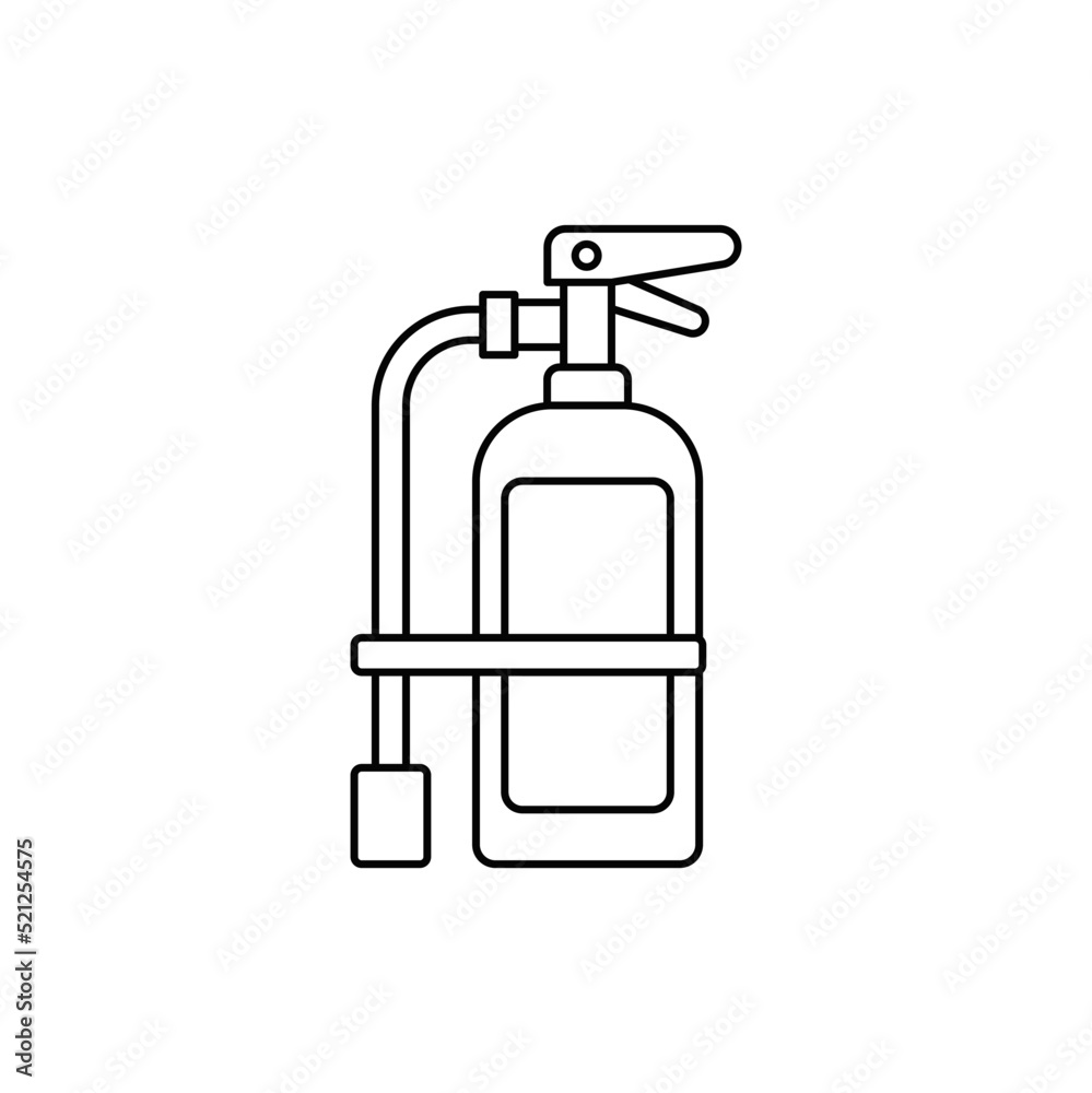 extinguisher icon in line style icon, isolated on white background