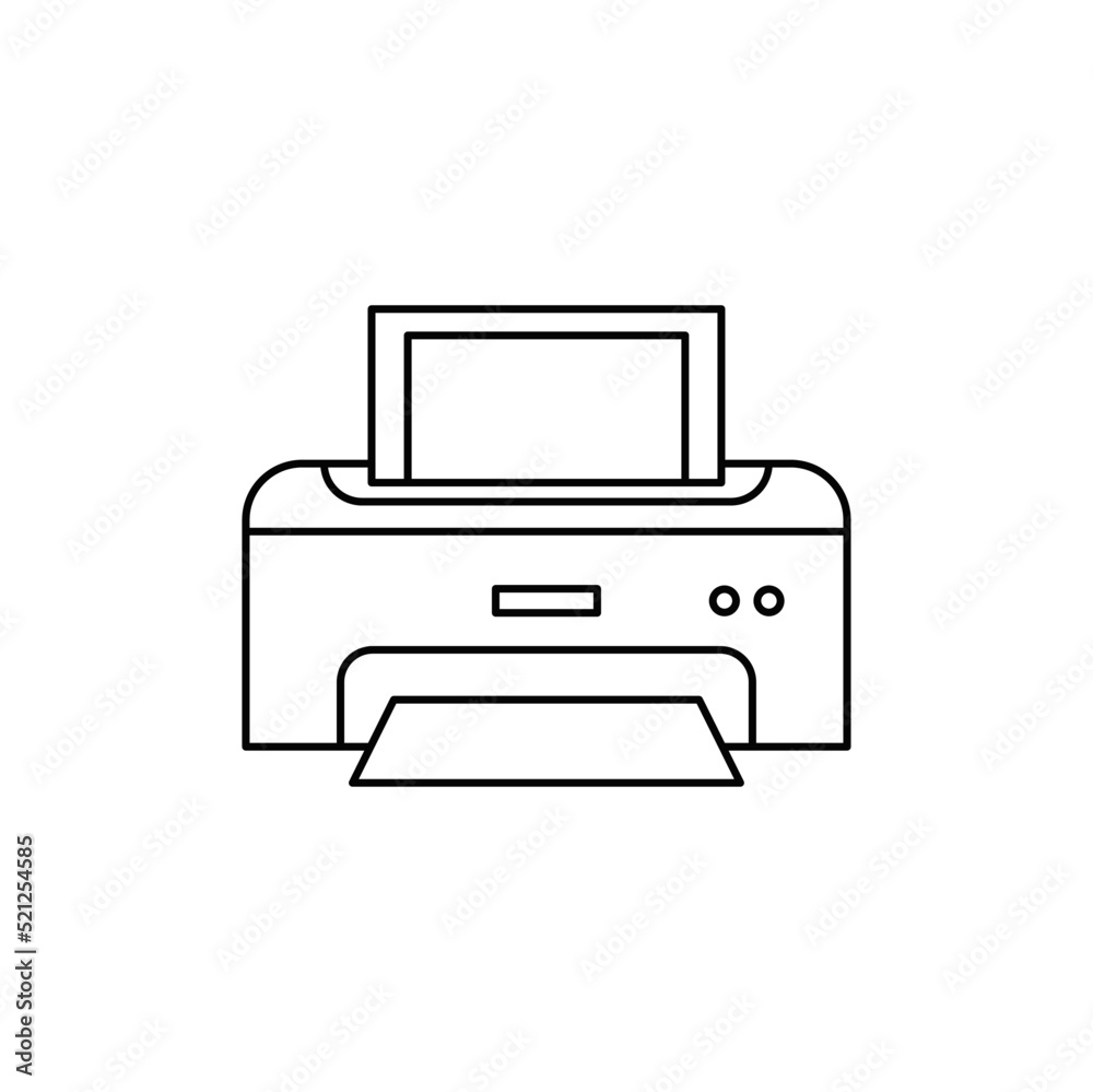 printer icon in line style icon, isolated on white background printer icon in line style icon, isolated on white background