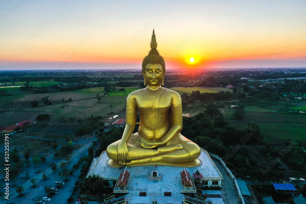 Big Buddha during sunset at Wat Muang in Ang Thong, Thailand Big Buddha during sunset at Wat Muang in Ang Thong, Thailand