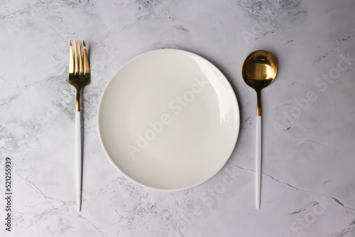 plate with fork and spoon 