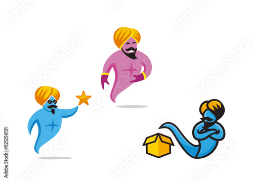 Genie illustration mascot design vector
