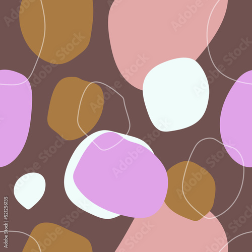 Artistic organic seamless pattern with circles